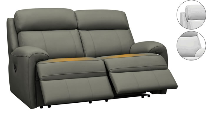 G Plan Hardy 2 Seater Electric Double Recliner Headrest Lumbar Support Capri Grey